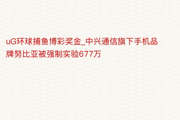 uG环球捕鱼博彩奖金_中兴通信旗下手机品牌努比亚被强制实验6